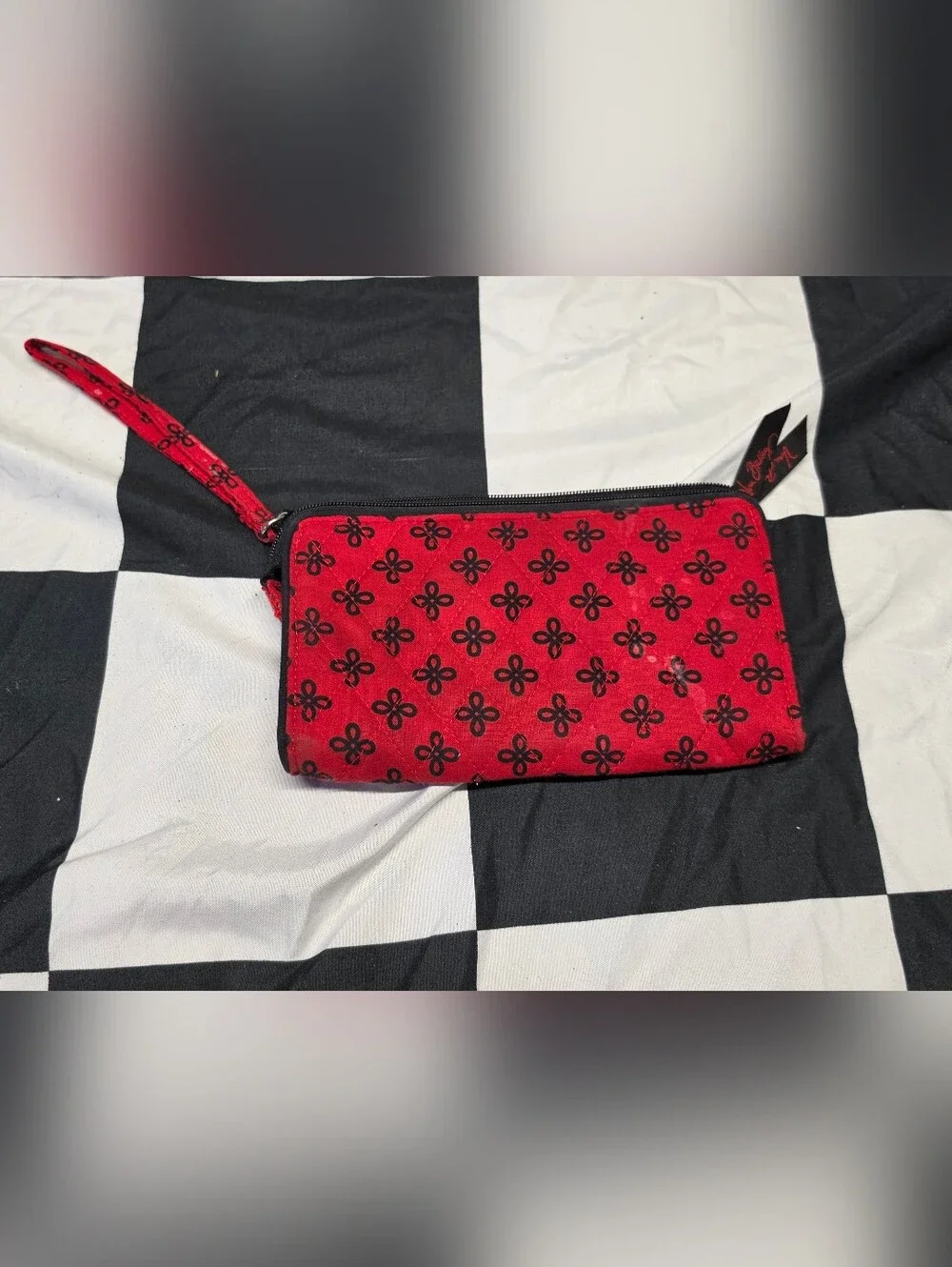 Vera Bradley Red and Black Wristlet Wallet with Team Emblem